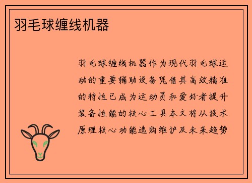 羽毛球缠线机器
