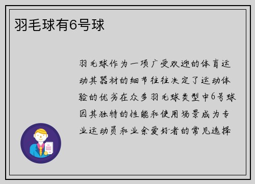 羽毛球有6号球